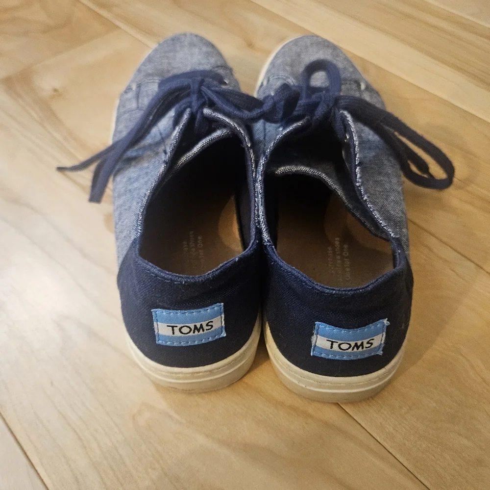 TOMS Sneakers LENOX Navy Canvas Sneakers Womens 8, EUC - Picture 3 of 7